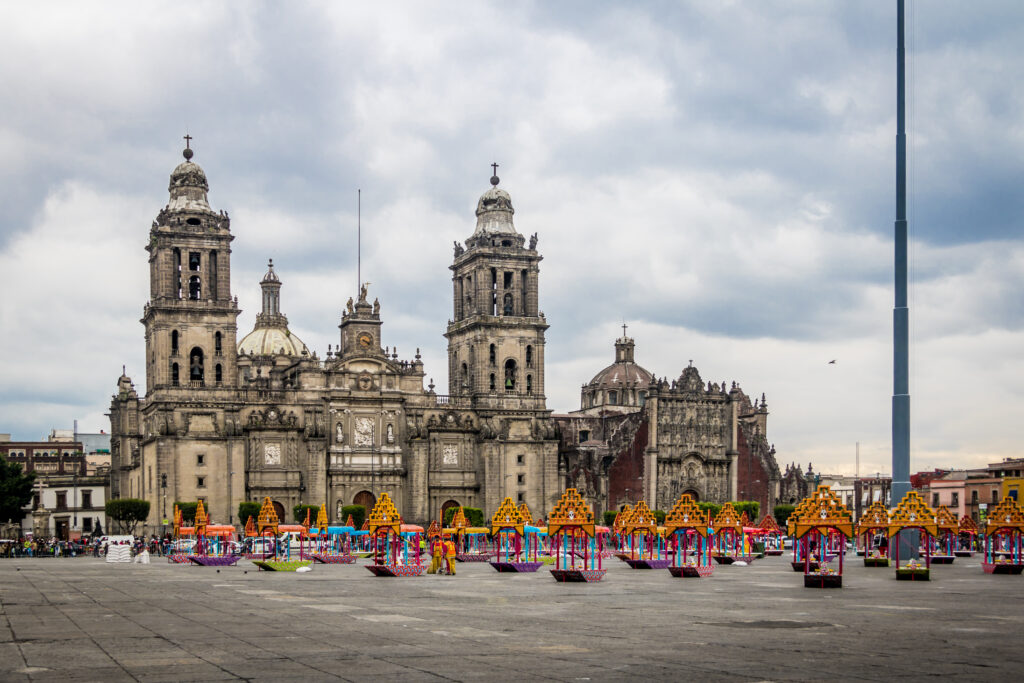 Cathedral and Zocalo decoration for the Day of Dead - Mexico Cit