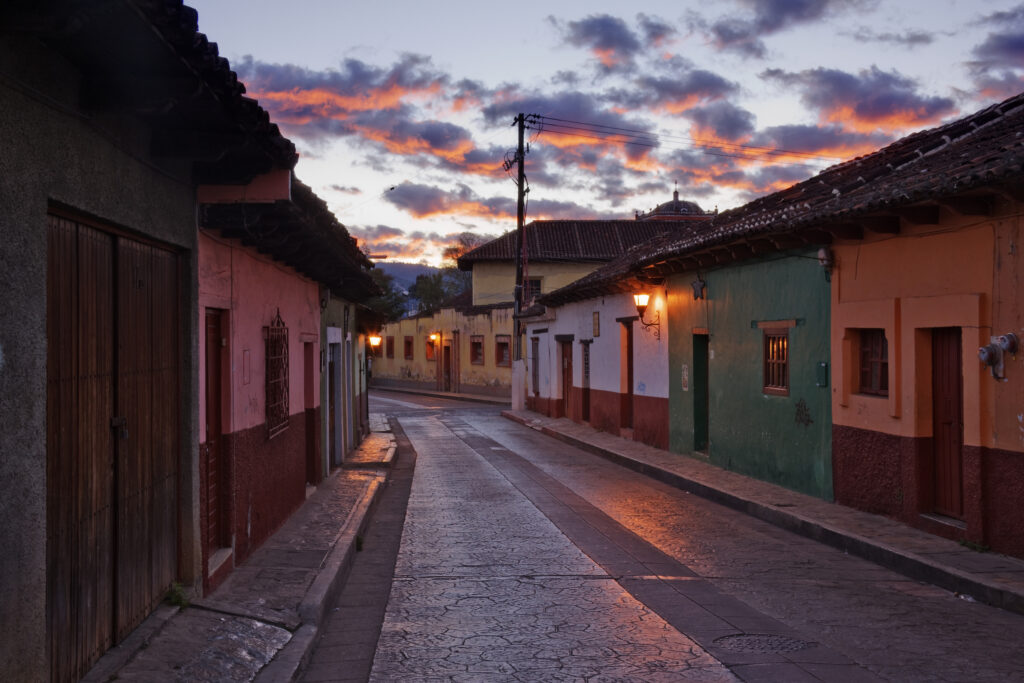 Empty Town Street at Dawn