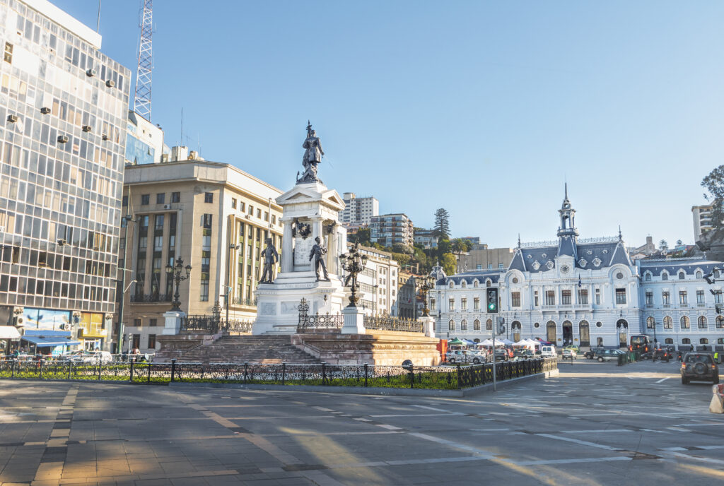 Plaza Sotomayor Square and Chilean Navy (Armada de Chile) building - Valparaiso, Chile